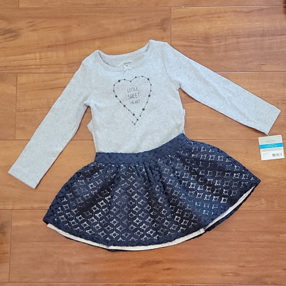 Toddler clothes, onesie and skirt